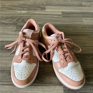 Nike Blush and White Low-Top Sneakers